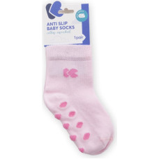 Baby socks with embossed bottom Pink 2-3y