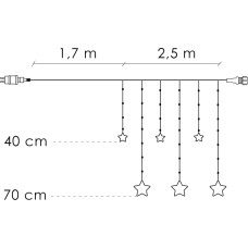 Springos zvaigžņu aizkars 138 LED  CL4133