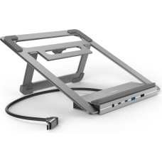 Hama 00200139 Connect2Office Stand, USB-C dock, 12 ports, 100 W, Gray