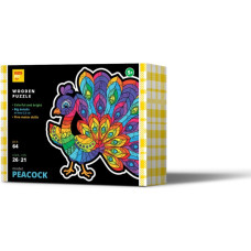 Kids Do Wooden puzzle. PEACOCK. 64 pcs