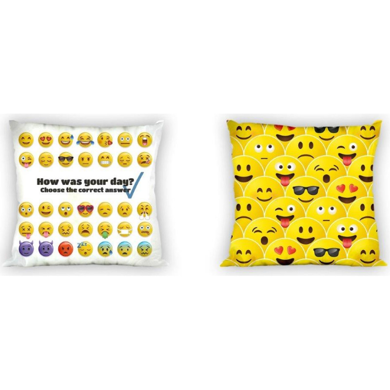 CUSHION COVER 40X40 YOUTH 018 EMOTICONS COTTON. YTH.