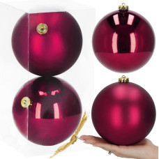 Springos Christmas baubles Springos CA1179 2 pcs 15 cm burgundy