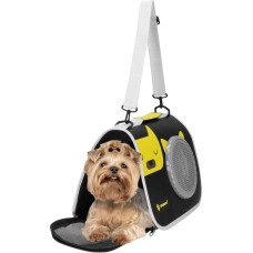 Springos Cat, rabbit, dog carrier Springos PA0234 up to 10 kg, 24 x 40 x 24 cm, black-yellow-grey