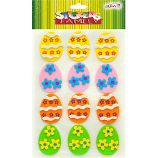 Easter Stickers - Eggs, 12 pcs, 5 cm