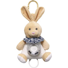 Tulilo Lullaby Toy - 94239 - BUNNY with heart shape nose - BEIGE- size 18 cm