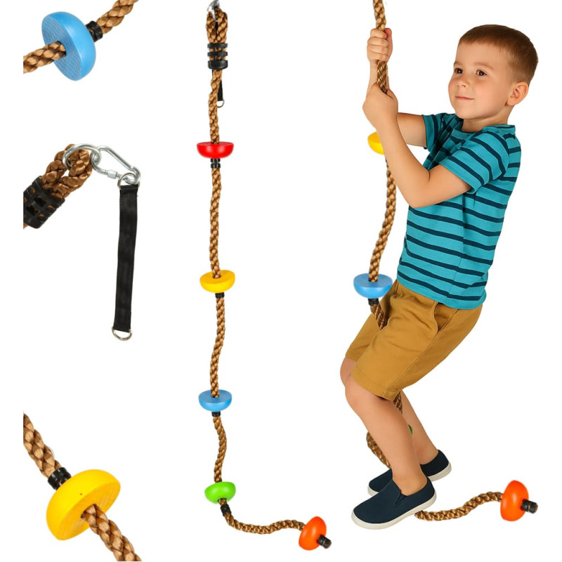 Climbing rope with platform knots for swings, 200 cm