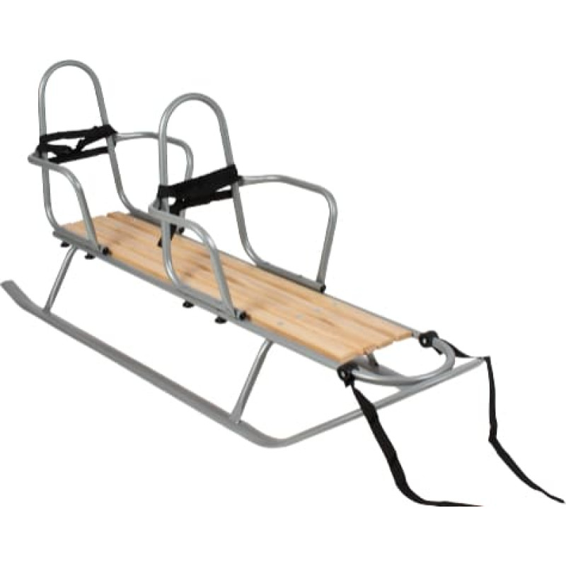 Adbor PICCOLINO Xdrive duo Double sledge with backrest, silver