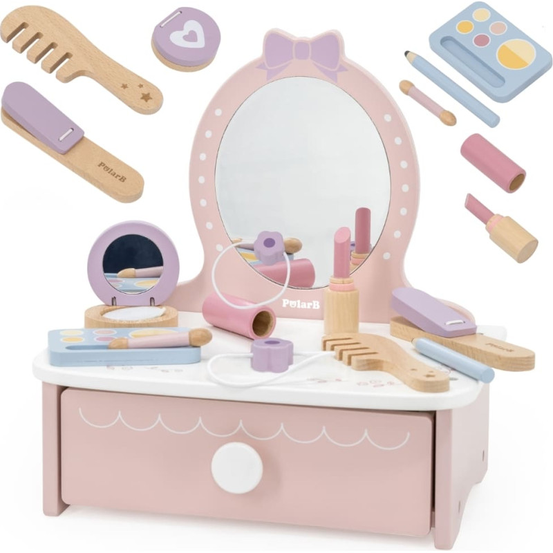 Viga Drewniana Toaletka z Akcesoriami  Kącik Małej Księżniczki