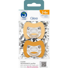 2-pack. Smart pacifiers Glee 2-6m beige-mustard