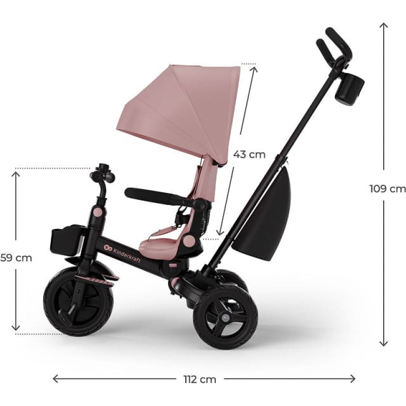 Kinderkraft tricycle AVEO 2 Plus, Pink