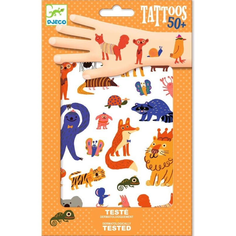 Djeco Tattoos - Funny animals (50+ tattoos)