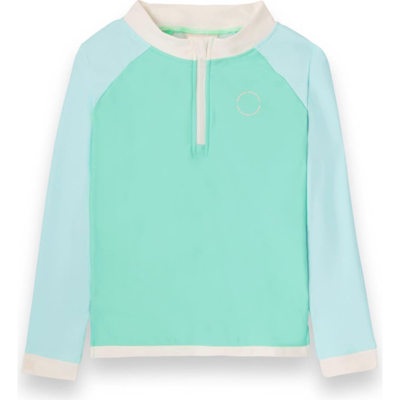 Kietla ICONIC swim T-shirt with UPF 50+ sun protection fabric and UV sensor, for ages 4-6, green blue