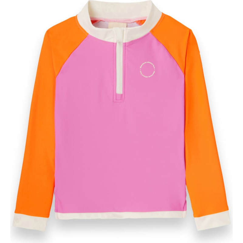 Kietla ICONIC swim T-shirt with UPF 50+ sun protection fabric and UV sensor, for ages 6-8, Pink Red
