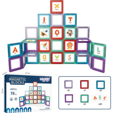Woopie 3D Magnetic Blocks – Alphabet Learning, 70 pcs