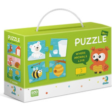 Dodo Baby toys Duo Puzzle Where Animals Live