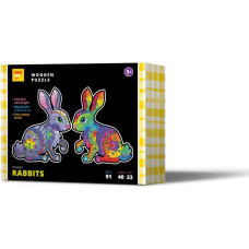 Kids Do Wooden puzzle. RABBITS. 91 pcs