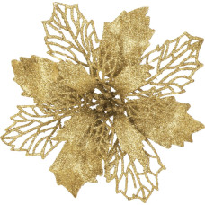 Springos Poinsettia, artificial flower Springos CA0805, gold with glitter