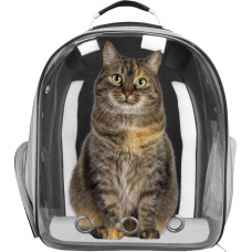 Springos Cat, rabbit, dog carrier backpack Springos PA0243 up to 12 kg, 40 x 32 x 22 cm, grey