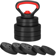 Springos Adjustable weight kettlebell Springos FA1673, 10 kg, 5-plate set, black/red