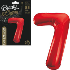 BALON FOLIOWY CYFRA 7 CZERWONA