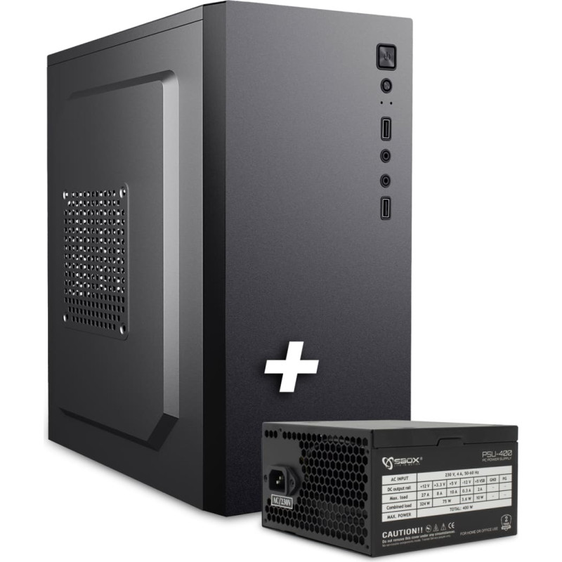 Sbox PCC-12 MicroATX + PSU-400