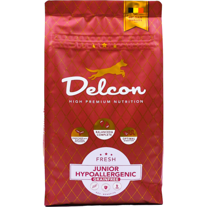 Delcon Grainfree food for young dogs JUNIOR HYPOALLERGENIC / 3 kg