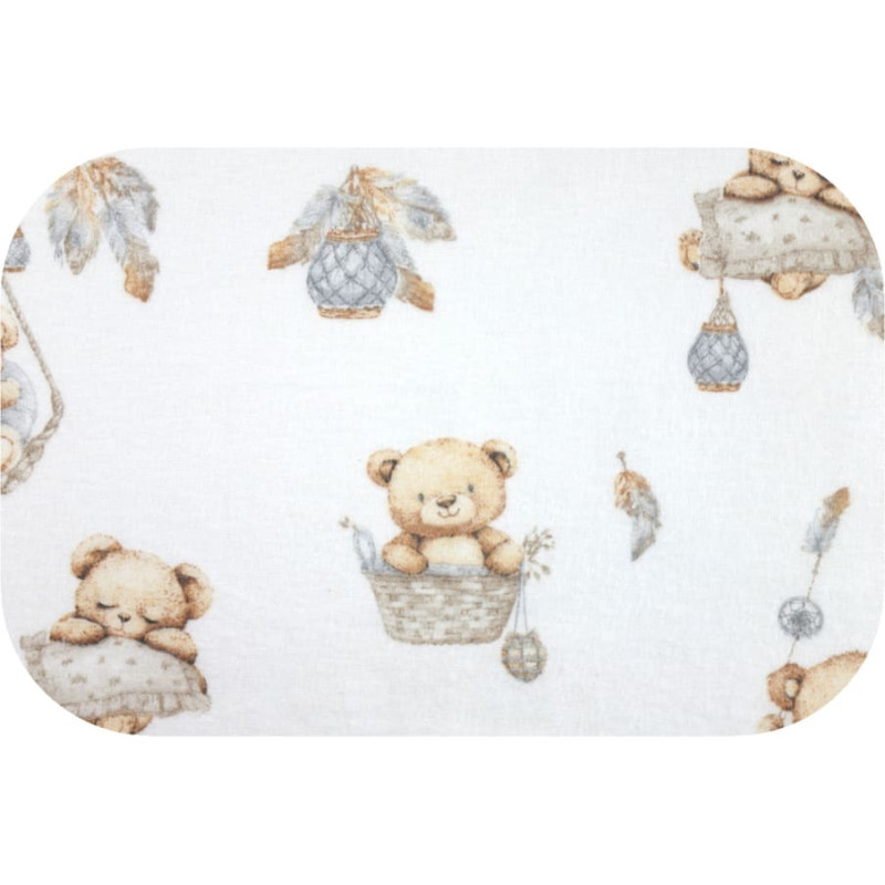 Ega Kids Diaper - 30237 - FLANNEL PRINT - EGA - BEARS in BASKET - WHITE - size 70x80 cm