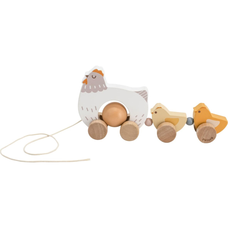 Viga PolarB wooden pull-along hen with chicks