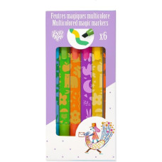 Djeco 6 multicolored magic markers