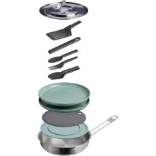 Stanley Ēdienu gatavo&scaron;anas komplekts kempingā Wildfare Core Fry Pan Cookset 0,94L zilganpelēks/tum&scaron;i pelēks