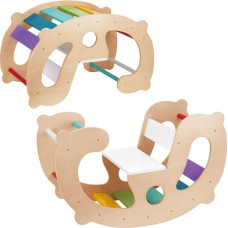 Woopie GREEN Drewniany Tęczowy Bujak i Mostek 2w1 Montessori FSC