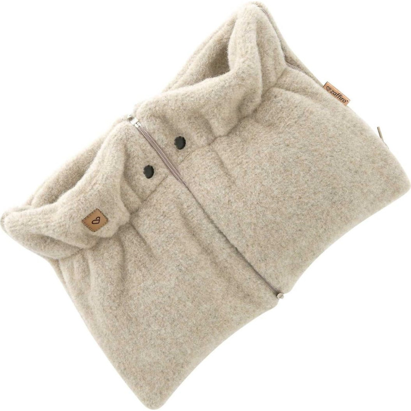 Wool two-parts hand muffs Sierra beige