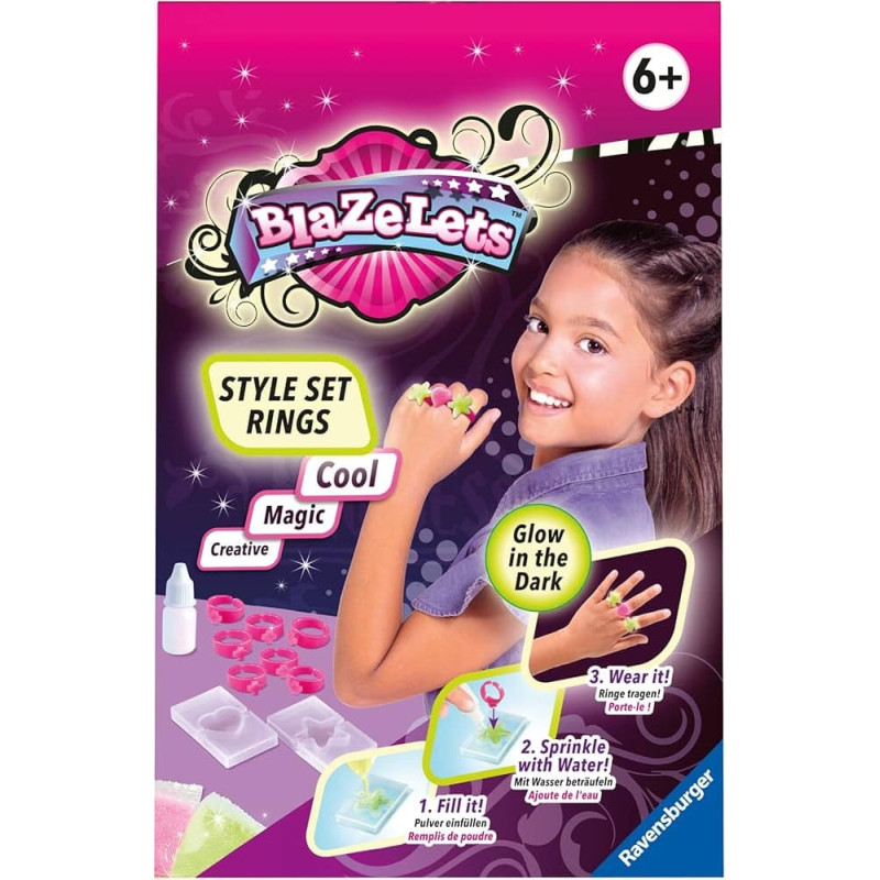 Ravensburger Craft Kit &ndash; Blazelets Style Set: Rings GID