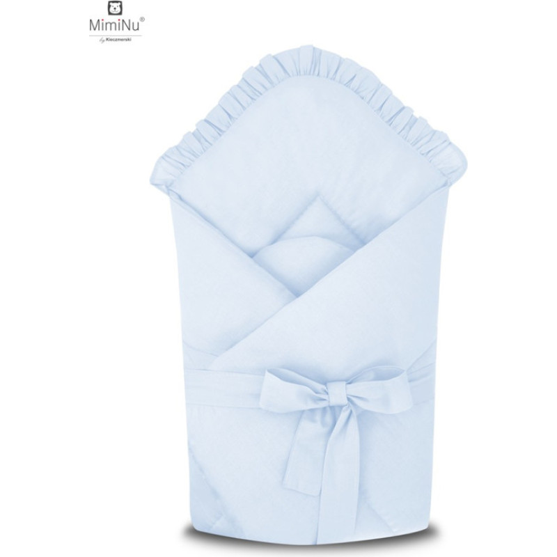 Miminu KIECZMERSKI Rożek wiązany ROYAL z falbanką 75x75 cm błękit