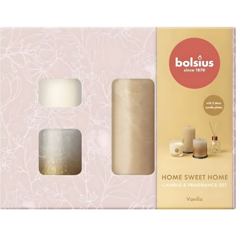 Bolsius Dāvanu komplekts Home Sweet Home vanilla