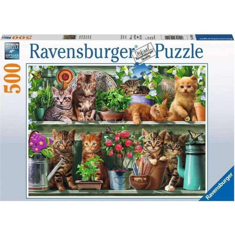 Ravensburger Puzzle 500 Cats on the Shelf