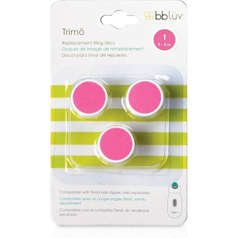 Bbl&uuml;v Trim&ouml; nail file replacement heads, pack of 3, for ages 0&ndash;3 months