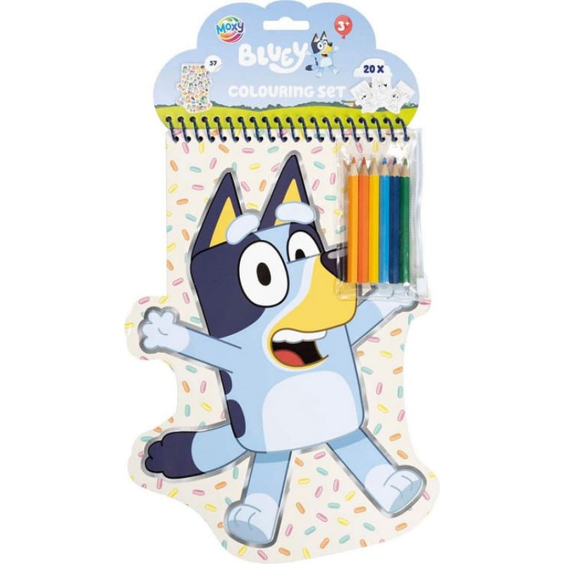 Moxy coloring book “Bluey” with pencils, 20 pages