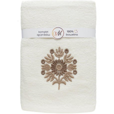 RĘCZNIK KPL.MARIBELLA 3 SZT./30X50/50X100/70X140/ FROTTE HAFT 002 SŁONECZNIK KREM