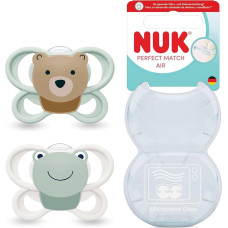 NUK 10175344 Perfect Match soother SI1 AIR BEAR/FROG 2pcs.