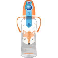 Canpol Babies 11/845 standard bottle with handles 250 ml – CUTE ANIMALS, orange