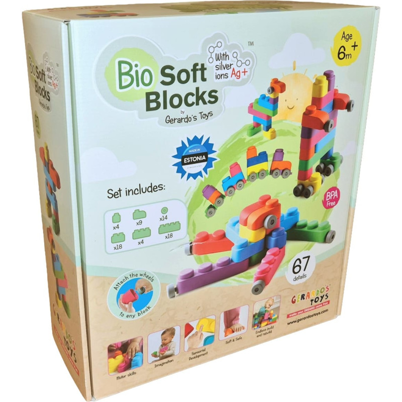 Gerardo's Toys Pehmete klotside komplekt 67 tk