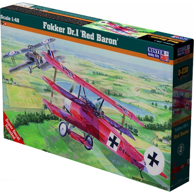 MODEL SAMOLOT FOKKER DR.I RED BARON 1:48