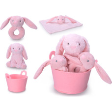 Pro Kids Plush toy /Rattle  - 01254 - BUNNY set - PINK - size 20 cm