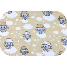 Ega Kids Diaper - 29781 - TETRA PRINT - EGA - ELEPHANT in a HAT - BEIGIE -  size 70x80 cm