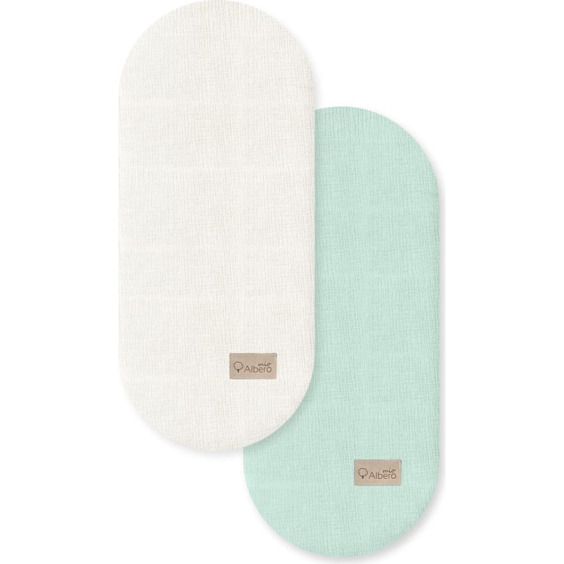 Albero Mio Prześcieradło do gondoli 2-pak WM446 Miętowy