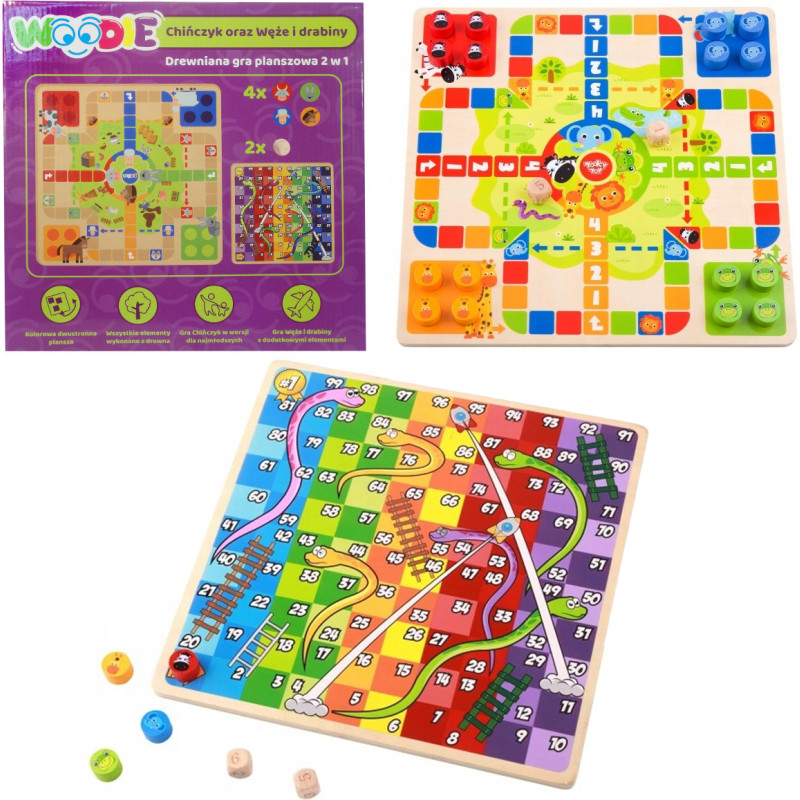 GRA DREWNIANA 2w1 CHIŃCZYK/WĘŻE I DRABIN