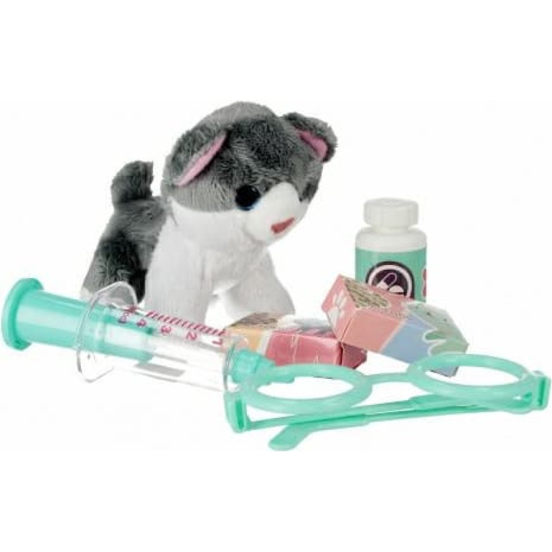 HIPO 61774 – vet playset with cat, 24 × 23 × 8 cm