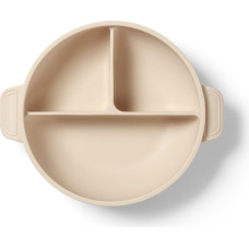 Babyono silicone suction plate with lid beige 1661/03