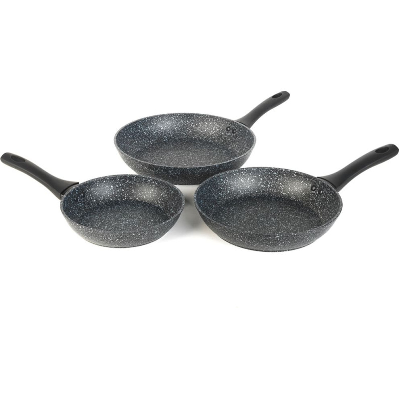Salter BW11459BRMFOB Megastone Thermo Collar 3-Piece Frying Pan Set - 20/24/28cm